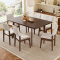 GDF Studio 7-Piece Dining Table Set with Stackable Chairs, Solid Wood Kitchen Table Set for 6