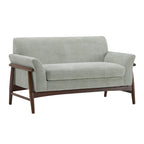 GDF Studio Modern Upholstered Loveseat with Elm Wood Legs & Flare Arm Design