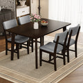 GDF Studio 5-Piece Solid Wood Dining Table Set with Upholstered Chairs, Rectangular Kitchen Table Set for 4