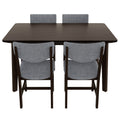 GDF Studio 5-Piece Solid Wood Dining Table Set with Upholstered Chairs, Rectangular Kitchen Table Set for 4