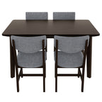 GDF Studio 5-Piece Solid Wood Dining Table Set with Upholstered Chairs, Rectangular Kitchen Table Set for 4