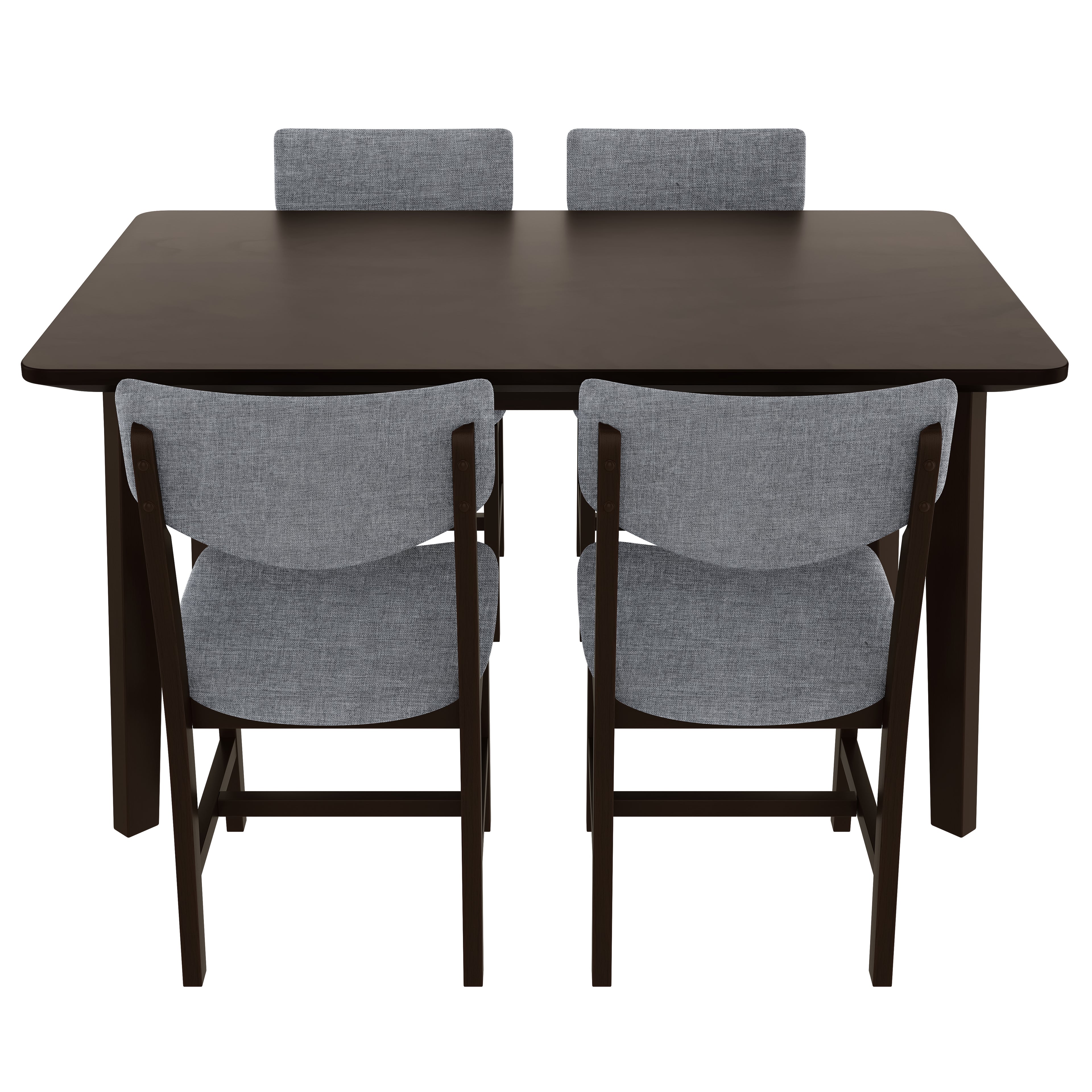 GDF Studio 5-Piece Solid Wood Dining Table Set with Upholstered Chairs, Rectangular Kitchen Table Set for 4