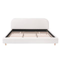 Christopher Knight Home Luxury Boucle Upholstered Queen Bed Frame with Headboard & Wooden Slats