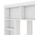Queen Loft Bed with Storage Cabinets & Bookshelf, Solid Wood Loft Bed with Ladder for Small Bedrooms