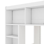 Queen Loft Bed with Storage Cabinets & Bookshelf, Solid Wood Loft Bed with Ladder for Small Bedrooms