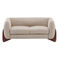 Christopher Knight Home Modern Boucle Upholstered 2-Seater Sofa with Birch Wood Legs