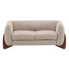 Christopher Knight Home Modern Boucle Upholstered 2-Seater Sofa with Birch Wood Legs