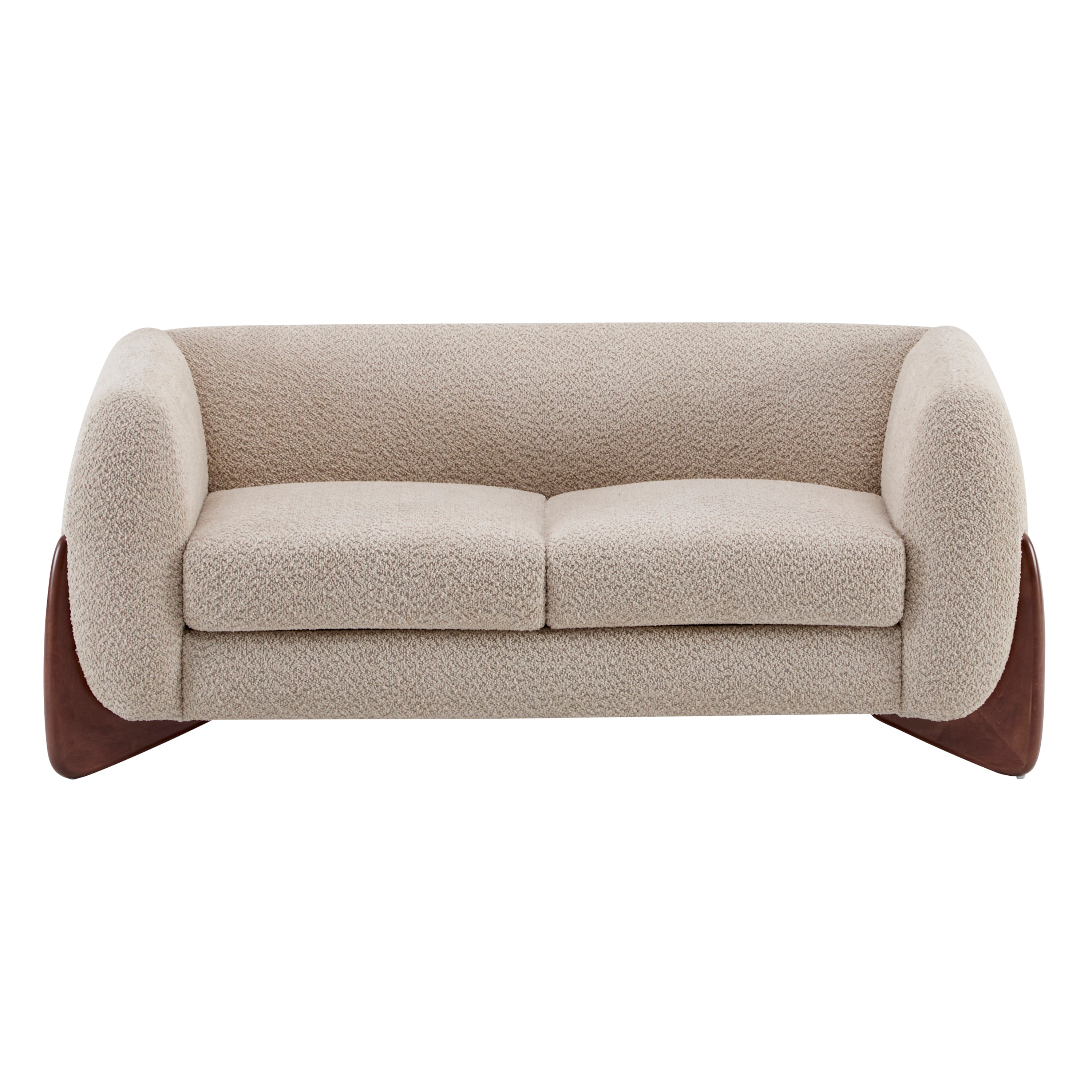 Christopher Knight Home Modern Boucle Upholstered 2-Seater Sofa with Birch Wood Legs