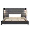 Christopher Knight Home Modern Velvet Upholstered Bed Frame with Padded Headboard & USB Wall Sconce