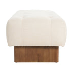 Christopher Knight Home Modern Rectangular Linen Ottoman Bench ¨C Tufted Upholstered Footstool with Wood Legs
