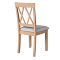 Modern Upholstered Dining Chairs with Tufted Back, Linen Fabric Kitchen Chairs with Solid Wood Legs （Set of 2）