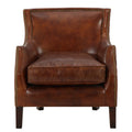 Christopher Knight Home Njord Retro Genuine Leather Upholstered Club Chair with Nailhead Trim, Brown, Single