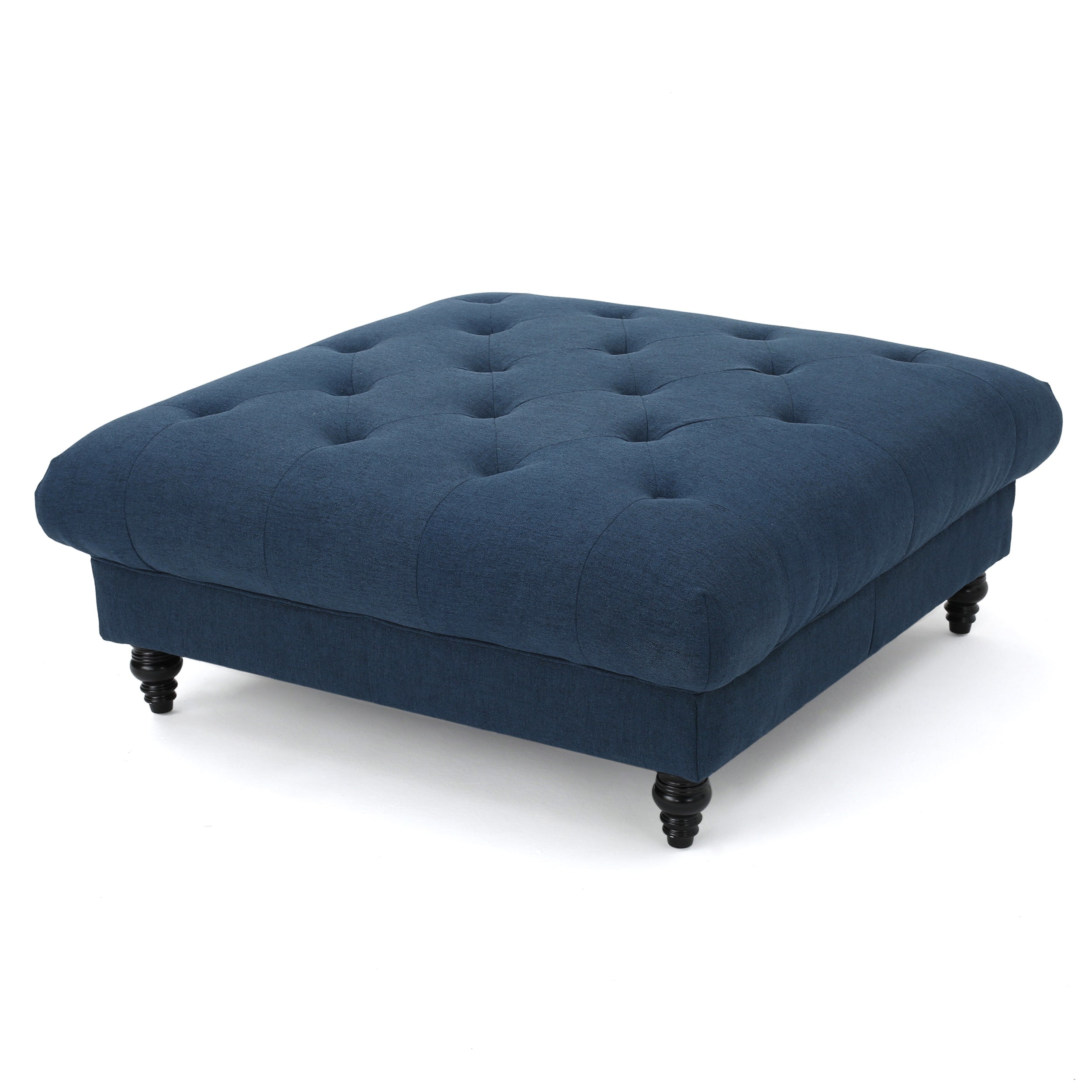 Tufted Oversized Ottoman – Large Square Footrest with Cushioned Top for Living Room & Bedroom