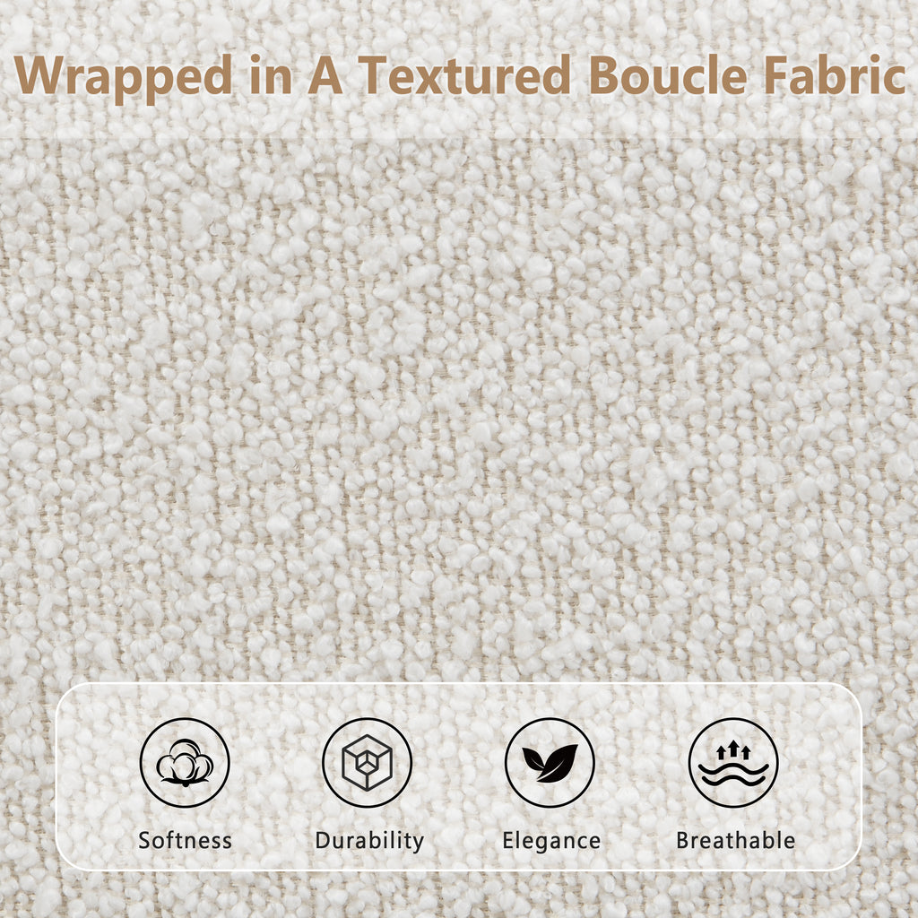 Christopher Knight Home Modern Boucle Upholstered Platform Bed with Tufted Headboard,King