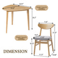GDF Studio 3-Piece Solid Wood Dining Set with Triangular Table, Scandinavian Small Space Table & Chairs