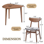 GDF Studio 3-Piece Solid Wood Dining Set with Triangular Table, Scandinavian Small Space Table & Chairs