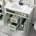 GDFStudio Richard Modern 36" Wood Bathroom Vanity with Ceramic Sink, Green
