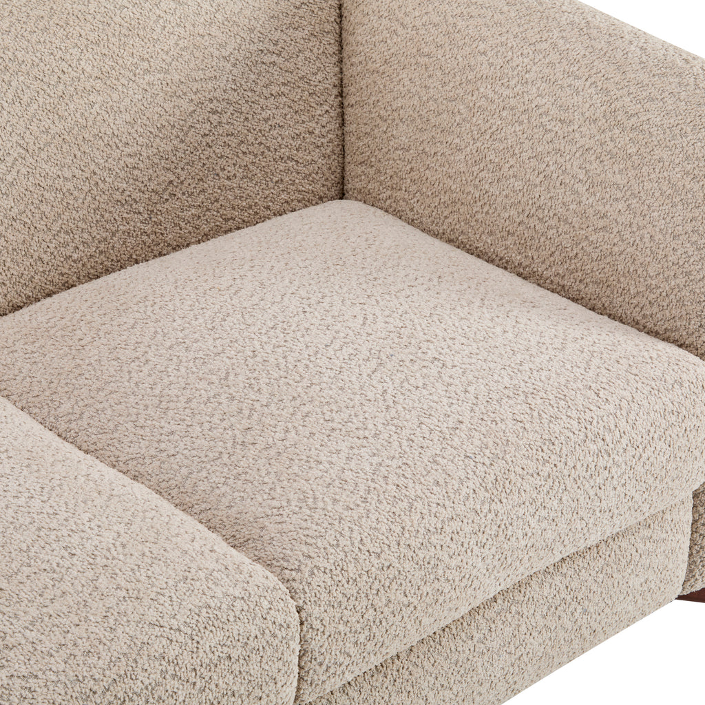 Christopher Knight Home Modern Boucle Upholstered 2-Seater Sofa with Birch Wood Legs