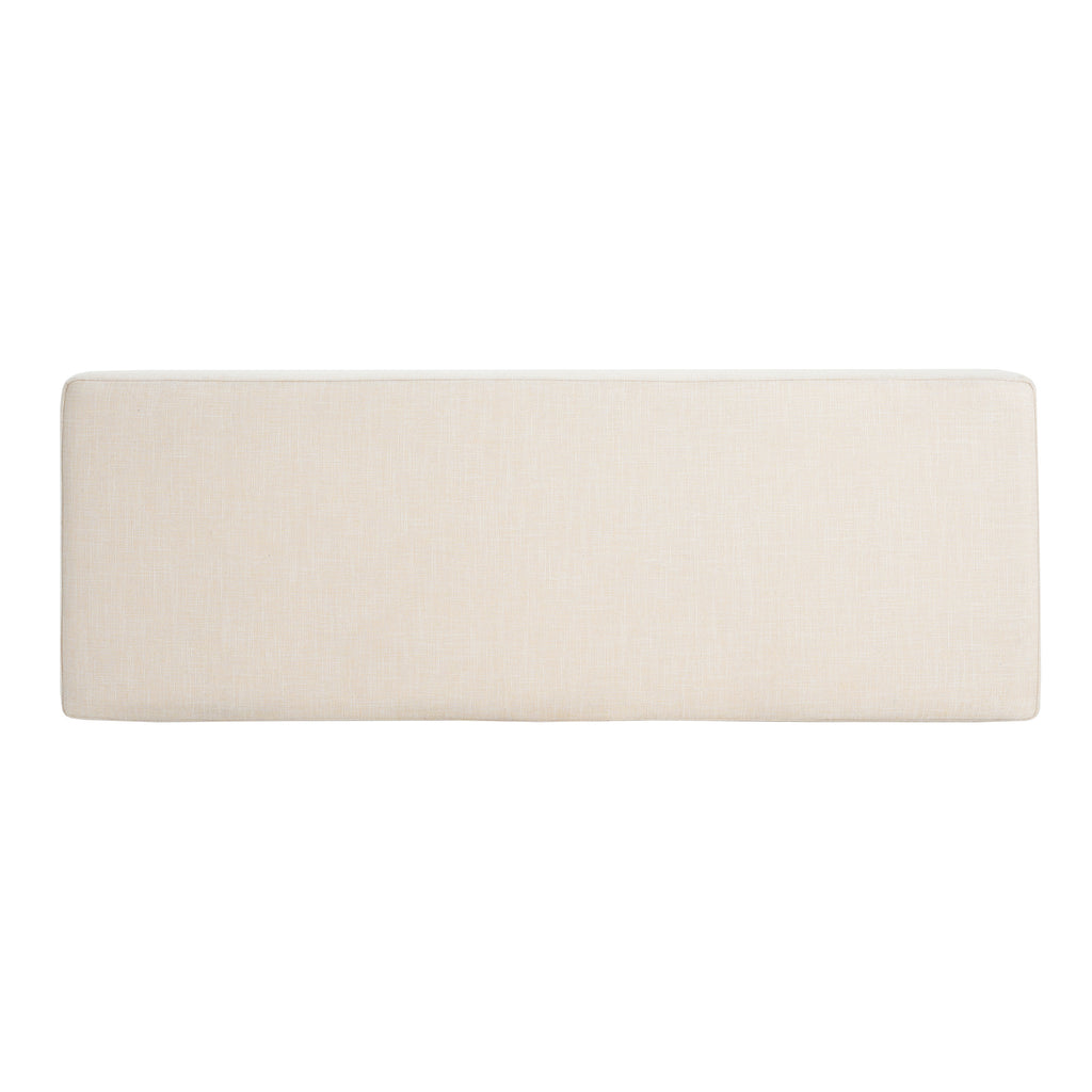 Christopher Knight Home Rectangular Linen Ottoman Bench – Upholstered Seat with Wood Legs & Open Shelf