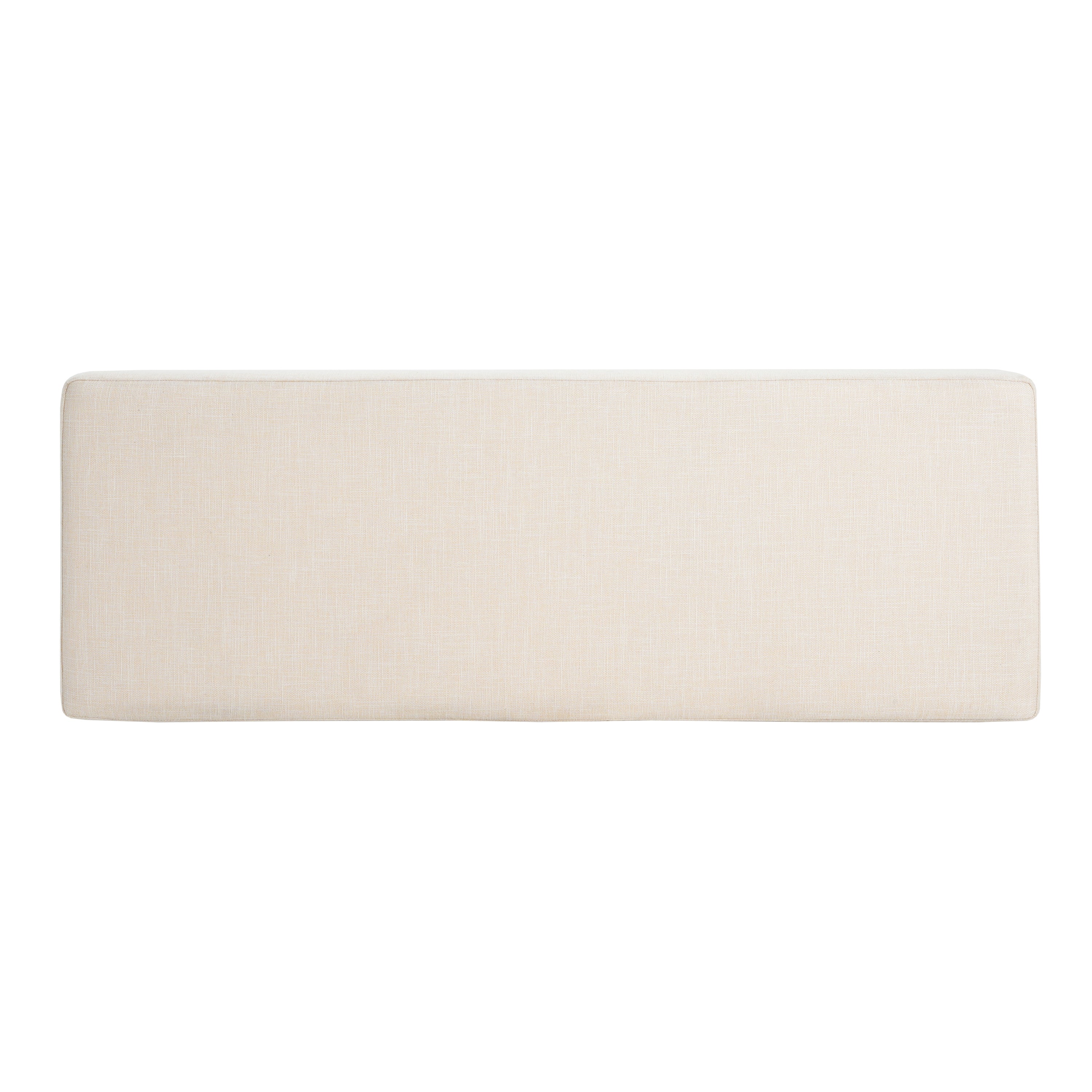 Christopher Knight Home Rectangular Linen Ottoman Bench – Upholstered Seat with Wood Legs & Open Shelf