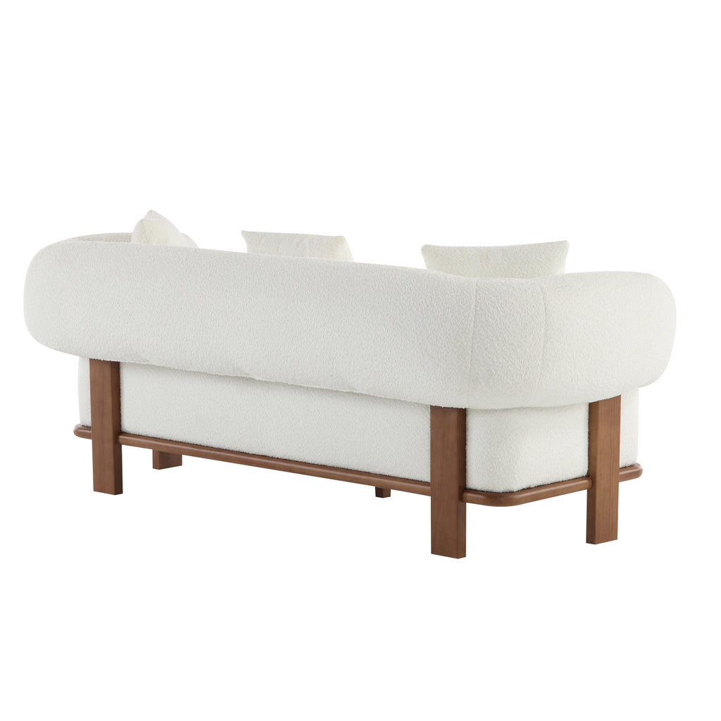 Christopher Knight Home 82" Modern Curved Living Room Sofa with Deep Seat & Solid Wood Frame