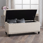 Christopher Knight Home 50" Faux Leather Tufted Storage Ottoman Bench with Hidden Storage
