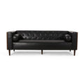 Contemporary Sofa with Diamond Tufting & Wood-Like Accents – Deep Seating Modern Upholstered Couch