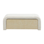 Christopher Knight Home Boucle Storage Ottoman with Solid Wood Drawer ¨C Modern Upholstered Footrest & Organizer