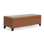Christopher Knight Home Faux Leather Lift-Top Storage Ottoman Bench ¨C Modern Rectangle Coffee Table & Seating
