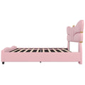 Christopher Knight Home Butterfly-Headboard PU Leather Platform Bed with Wood Slats & Metal Accents