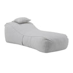 Outdoor Bean Bag Lounge Chair with Headrest, Ergonomic Shredded Foam Patio Lounger, Weather-Resistant Beige Bean Bag Sofa