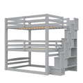 GDF Studio 3-in-1 Full-Size Convertible Bunk Bed with Storage Staircase