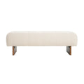 Christopher Knight Home Modern Rectangular Linen Ottoman Bench – Tufted Upholstered Footstool with Wood Legs