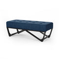Christopher Knight Home Modern Upholstered Ottoman Bench with Tufted Waffle Stitch & Bentwood Base