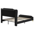 Christopher Knight Home Modern Faux Leather Platform Bed with Gold Metal Accents & Sturdy Wood-Metal Frame