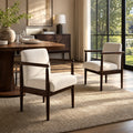 Christopher Knight Home Auge Mid-Century Modern Rubberwood Upholstered Dining Chairs (Set of 2), Beige/Walnut