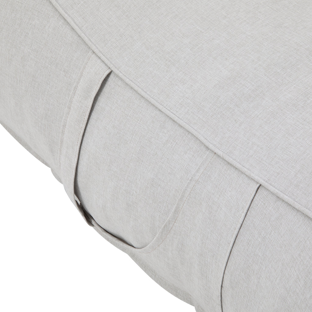 Outdoor Bean Bag Lounge Chair with Headrest, Ergonomic Shredded Foam Patio Lounger, Weather-Resistant Beige Bean Bag Sofa