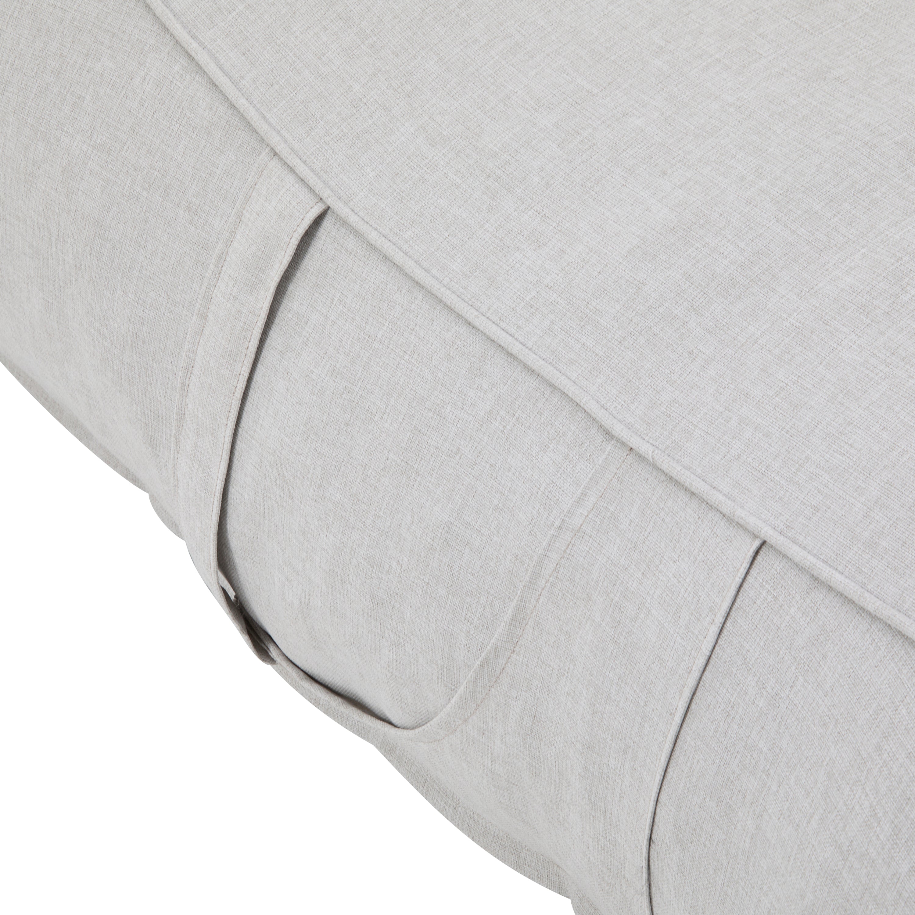 Outdoor Bean Bag Lounge Chair with Headrest, Ergonomic Shredded Foam Patio Lounger, Weather-Resistant Beige Bean Bag Sofa