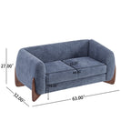 Christopher Knight Home Modern Boucle Upholstered 2-Seater Sofa with Birch Wood Legs