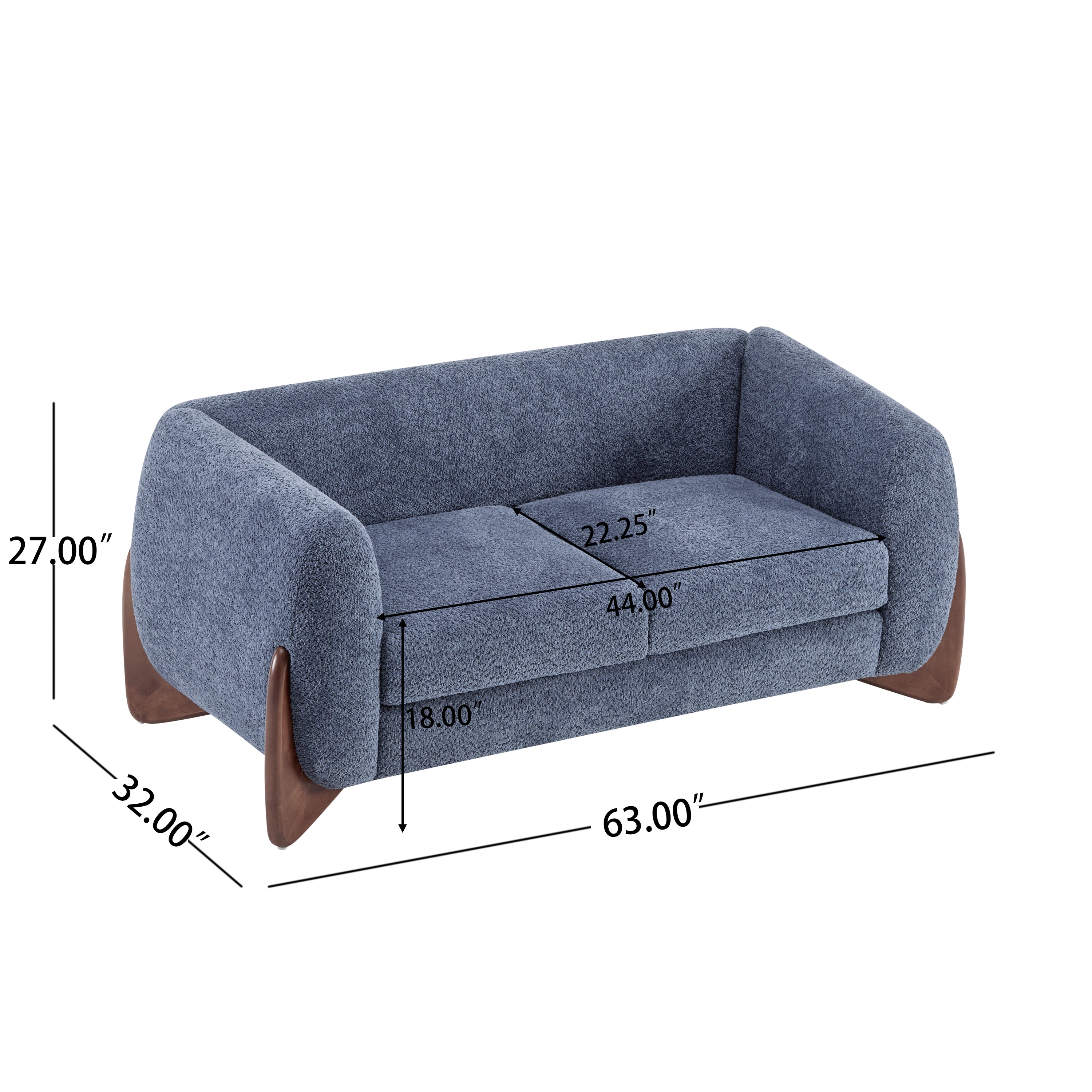 Christopher Knight Home Modern Boucle Upholstered 2-Seater Sofa with Birch Wood Legs