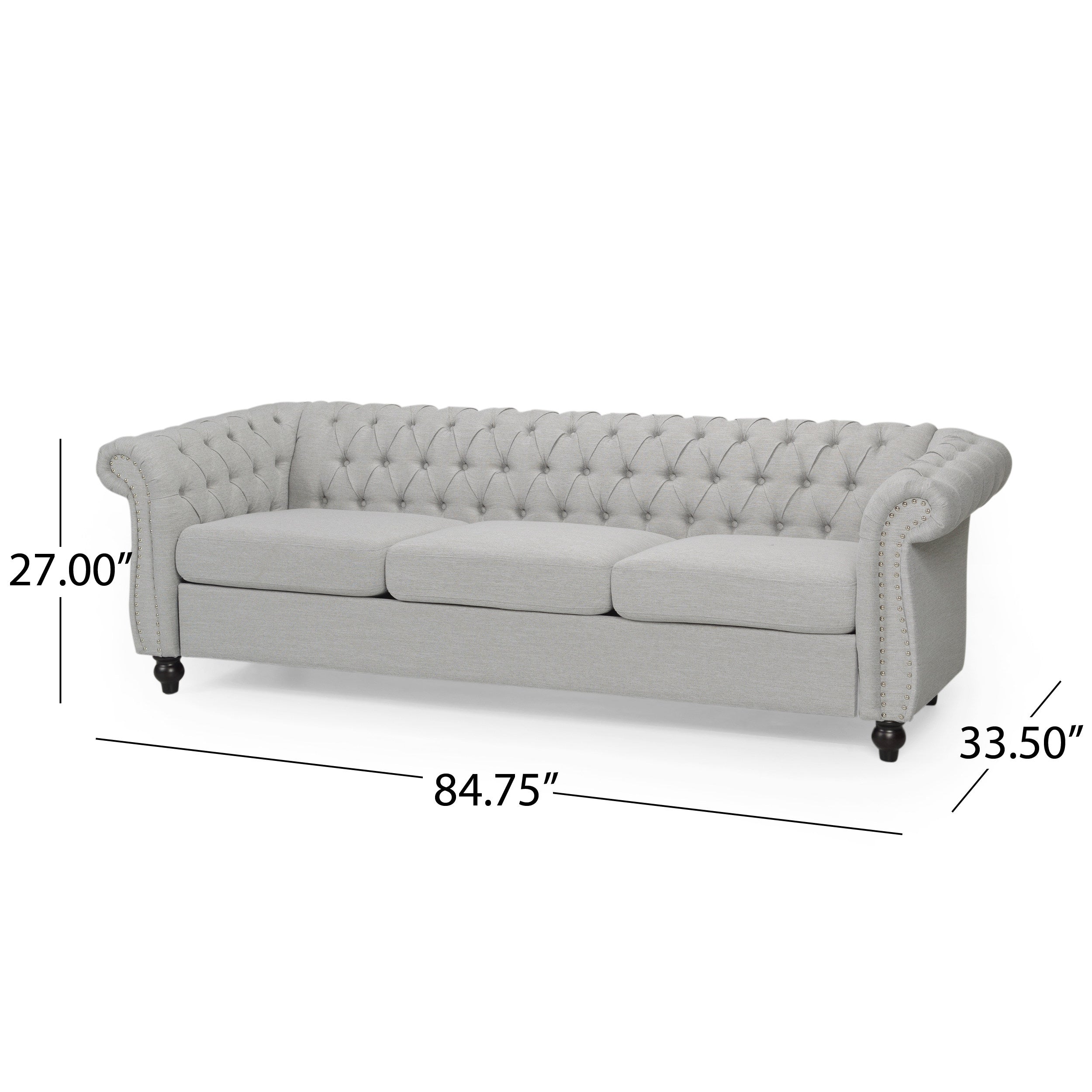 Christopher Knight Home Chesterfield Tufted Sofa with Scrolled Arms & Nailhead Trim