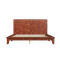 GDFStudio Duran Platform Bed Frame with Headboard, Wood Slat Support, Queen Size,Brown