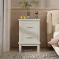 GDFStudio Elise Modern Wood Nightstand with 2 Drawers, White