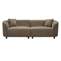 Christopher Knight Home Godwin 87.5" Modern Upholstered 3 Seater Curved Sofa, Brown/Fabric