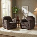 Christopher Knight Home Yannis Modern Wooden Upholstered Accent Chair with Rom Arms (Set of 2), Dark Brown