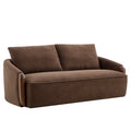 Christopher Knight Home Elara 75-Inch Curved Upholstered Sofa with Solid Wood Frame, Dark Brown