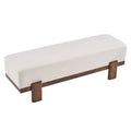 Christopher Knight Home Blinny 54.75"W Upholstered Bench with Rubber Wood Legs, Beige