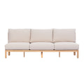 Christopher Knight Home Fabienne 73.23'' Modern Patio Acacia Wood 3-Seater Sofa with Woven Rope Backrest, Light Teak