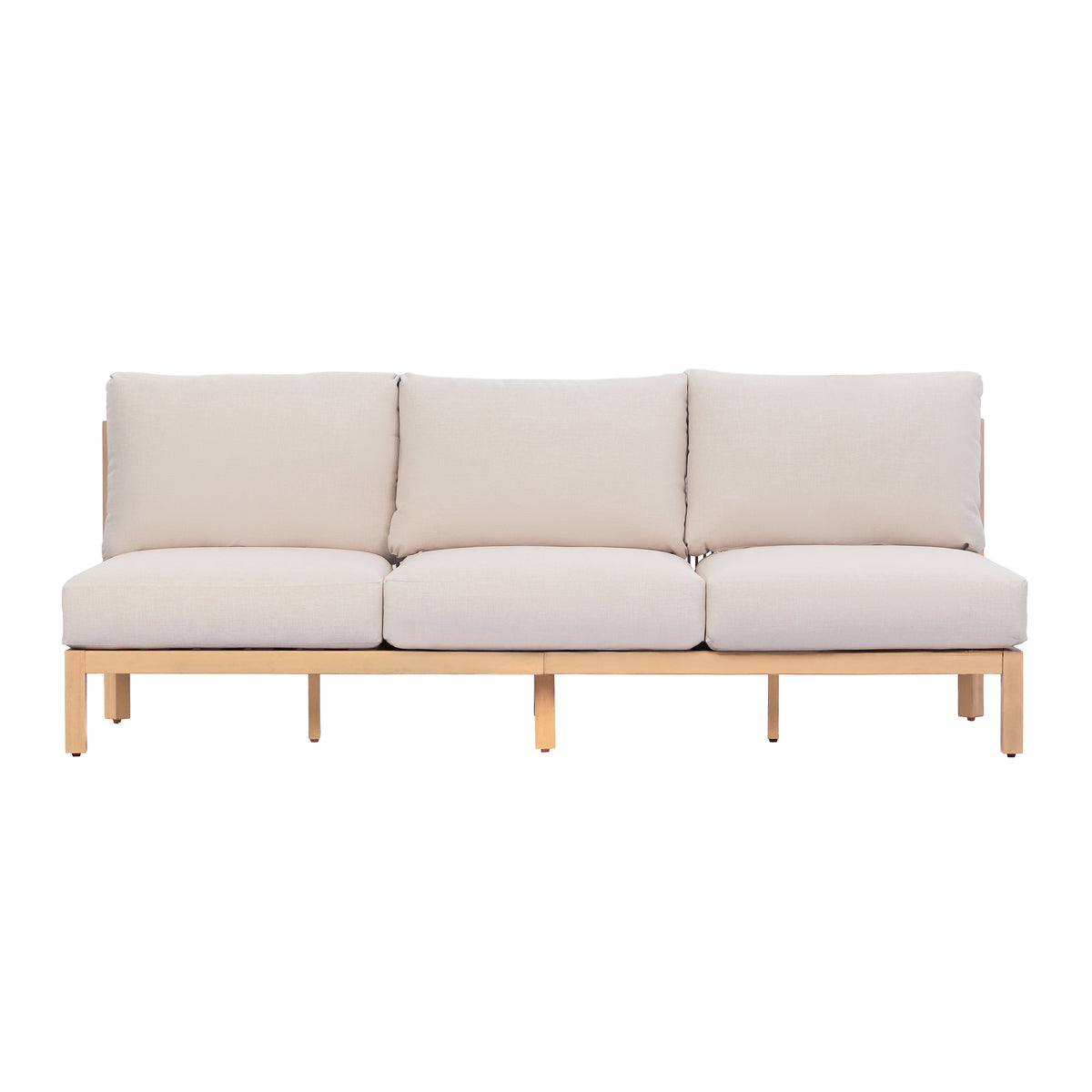 Christopher Knight Home Fabienne 73.23'' Modern Patio Acacia Wood 3-Seater Sofa with Woven Rope Backrest, Light Teak