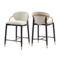 Christopher Knight Home Anan Modern Metal Upholstered Counter Stools (Set of 2), Beige